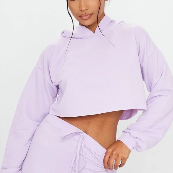 Hï Ibiza cropped lilac hoodie - Picture 7 of 7
